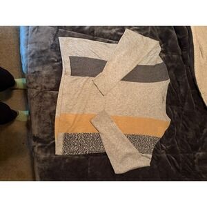 Zella Active Women's Long Sleeve Top Gray Tan Black Pattern Size L